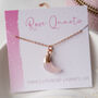 Rose Quartz Crystal Moon Necklace, thumbnail 3 of 11