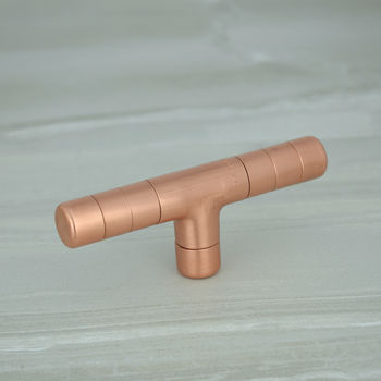 Copper Pull, T Shaped With Ridging Detail, 9 of 10