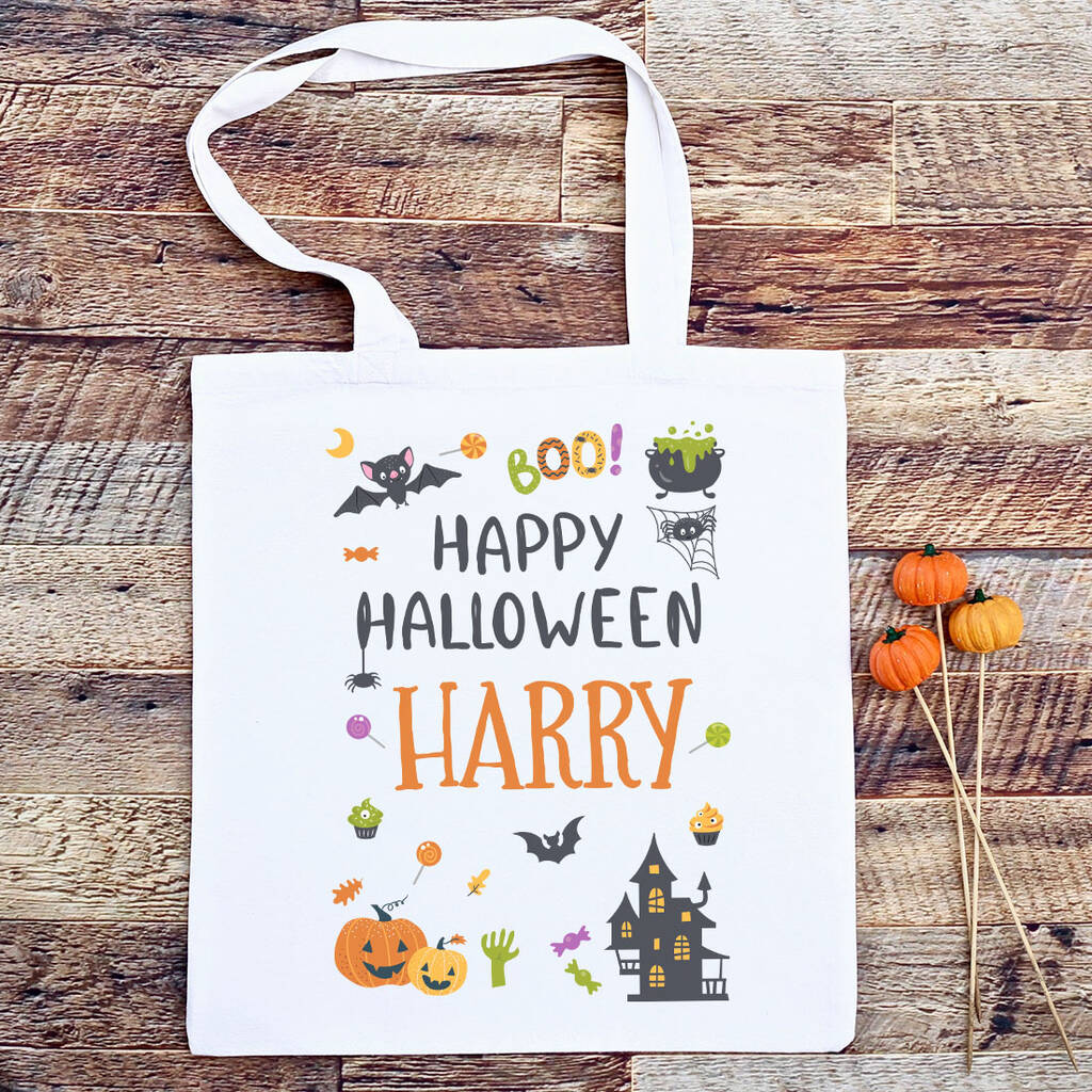 Happy Halloween Elements Trick Or Treat Tote Bag