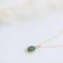 Gold Oval Dotted Gemstone Pendant Necklace, thumbnail 9 of 11