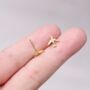 Gold Cz Plane Stud Earrings, Aeroplane Earrling, Airplane Earrings, thumbnail 1 of 7