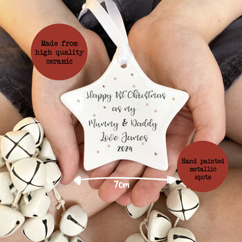 Happy 1st Christmas As My Mummy And Daddy Star Keepsake, 2 of 4