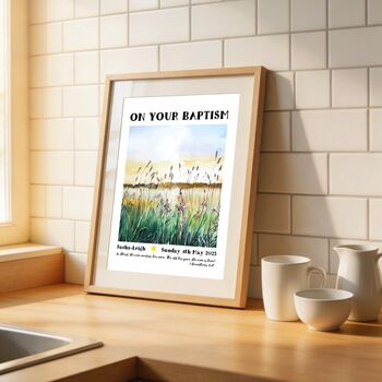 Personalised Baptism Gift Print For Adults, Meadow Design, 9 of 10