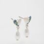 Forget Me Not Heart And Pearl Earrings Silver, thumbnail 2 of 9