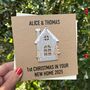 First Christmas In Your Home Hanging Decoration Christmas Card, thumbnail 1 of 3