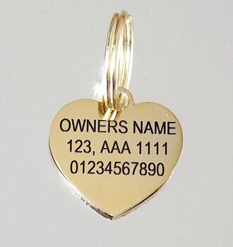 Tiny 20mm Cat ID Tags, Heart Or Round, 4 of 7