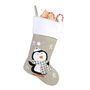 Personalised Grey Penguin Christmas Stocking, thumbnail 2 of 3