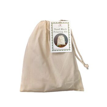 Wood Block Printing Kit Botanical Drawstring Bag, 8 of 8