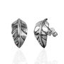 Sterling Silver Leaf Studs, thumbnail 2 of 3