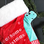 Personalised Plush Dinosaur Christmas Stocking, thumbnail 3 of 4