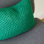 Hand Knit Textured Cushion In Emerald, thumbnail 2 of 5