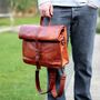 Convertible Roll Top Leather Backpack Satchel, thumbnail 1 of 12
