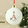 Personalised Initial Little Robin Bauble, thumbnail 1 of 9