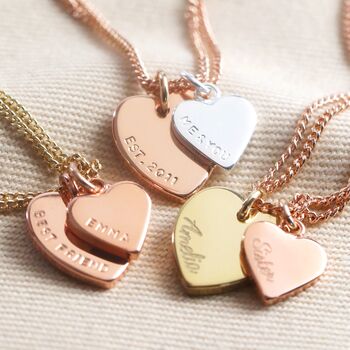 Personalised Double Heart Charm Bracelet, 2 of 12