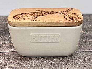 Kissing Hares White Butter Dish, 4 of 5