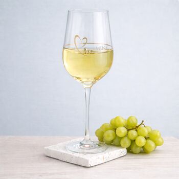 Personalised Golden Heart Wine Glass With Crystals, 3 of 5