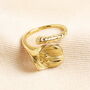 Stainless Steel Lily Adjustable Ring In Gold Plating, thumbnail 1 of 5