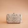 Asha, Nude Pink, Silver Embroidered Clutch, thumbnail 1 of 5