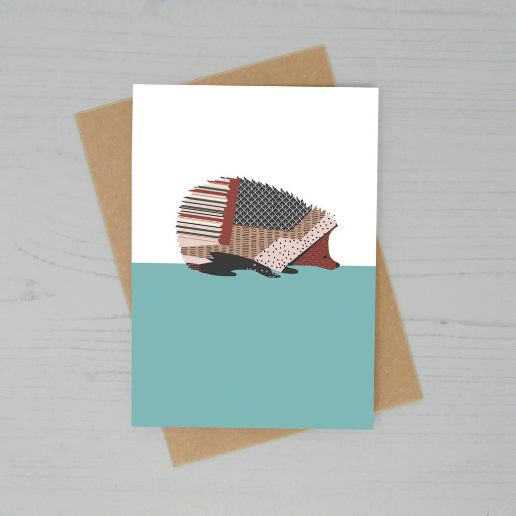 Hedgehog Greeting Card By Lucy Alice Designs | notonthehighstreet.com