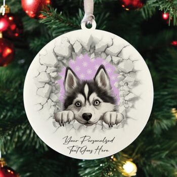 Personalised Christmas Husky Break Through, 3 of 10
