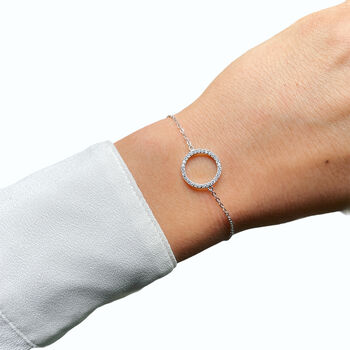 O Circle Bracelet Rose Or Gold Plated 925 Silver, 2 of 7