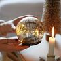 Medium LED Crackled Silver Light Globe, thumbnail 2 of 4