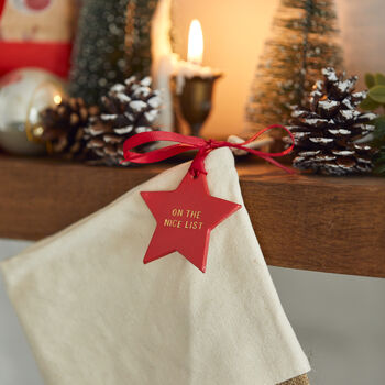 Nice List Star Christmas Stocking Or Basket Tag, 2 of 5