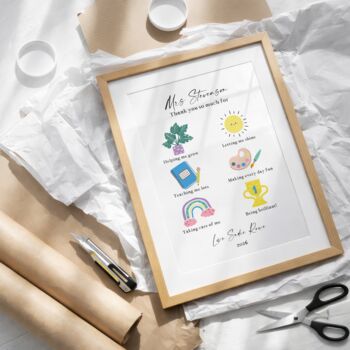 Thank You So Much Teacher Print Personalised Teacher Gift, 3 of 11