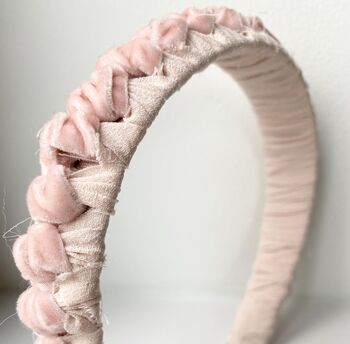 Lucy Velvet Headband Two Toned Pink, 4 of 11