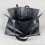 Extra Large Half Meter Black Leather Carry All Tote Bag, thumbnail 5 of 9