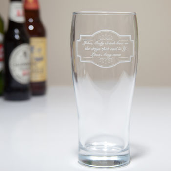Personalised Pint Glass 'Modern Design' In Box, 2 of 4
