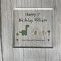 Personalised Birthday Acrylic Block Dinosaur Design, thumbnail 3 of 6