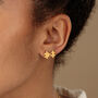 Gold Plated Jigsaw Stud Earrings, thumbnail 2 of 4