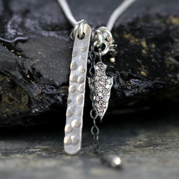 Modern Diamond And Mixed Metal Necklace, 2 of 11