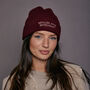 Embroidered Mulled Wine Beanie Hat, thumbnail 5 of 6