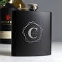 Personalised Geometric Black Hip Flask, thumbnail 1 of 7