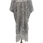 Silver Leopard Viscose Metallic Kimono Beach Coverup, thumbnail 2 of 5