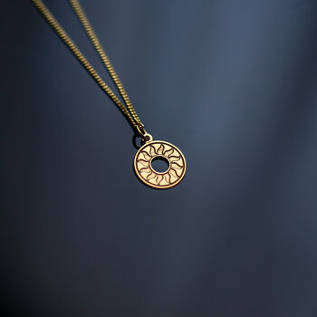 Sun Necklace In Sterling Silver, 24ct Gold Vermeil, 2 of 11