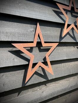 Three Metal Star Decorations , Signs For The Home Or Garden , Fence Or Wall, 8 of 11