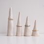 Handmade White Ceramic Circle Texture Ring Display Cones, thumbnail 1 of 7
