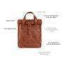 Vintage Style Brown Roll Top Backpack For Laptop, thumbnail 3 of 11