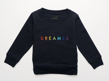 'Dreamer' Rainbow Embroidered Children's Sweatshirt, 10 of 12