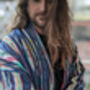 Men’s Striped Kimono Gown – Organic Cotton Luxury, thumbnail 5 of 12