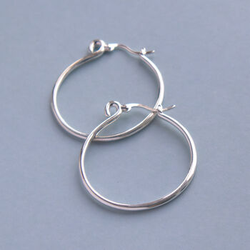 Sterling Silver Large Hoop Earrings, 2 of 7