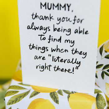 “Thank You For Finding My Things” Personalised Card For Mummy Or Daddy, 6 of 6