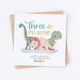 Happy 3rd Birthday Dinosaurs Card, thumbnail 2 of 4