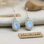 Handmade Moonstone Drop Earrings In Sterling Silver, thumbnail 3 of 4