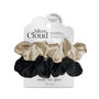 Silver Cloud Satin Large Scrunchies Caramel And Black, thumbnail 1 of 5