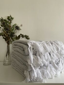 Light Grey Herringbone Soft Cotton Bedspread, 5 of 8