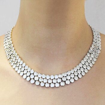 Sterling Silver Chunky Scales Necklace, 4 of 8